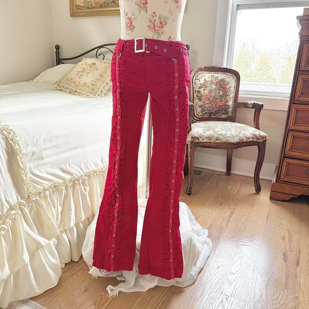 Y2k red low rise‎ pants  y2k san julian red pants